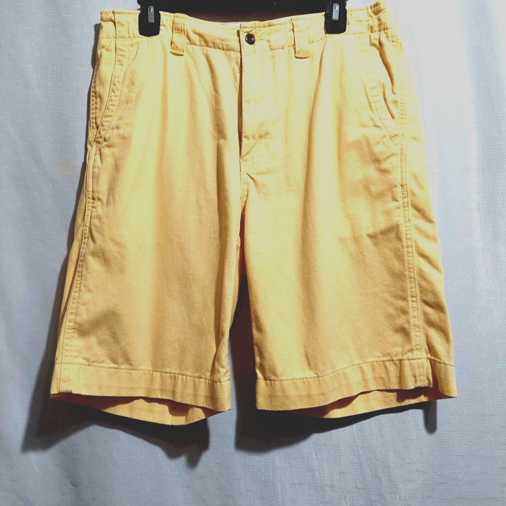 American Living Mens Shorts 32 Yellow Flat Front Classic Fit Cotton Pockets